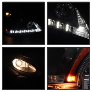 Lexus RX330 Headlights - SPYDER - DRL LED Projector - Black - `04-`06