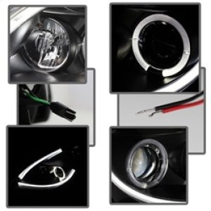Nissan Altima Headlights - SPYDER - Projector, Light Tube DRL, LED Halo - Black - `10-`12