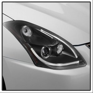 Nissan Altima Headlights - SPYDER - Projector, Light Tube DRL, LED Halo - Black - `10-`12