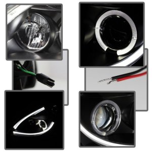 Nissan Altima Headlights - SPYDER - Projector, Light Tube DRL, LED Halo - Black - `10-`12