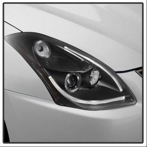 Nissan Altima Headlights - SPYDER - Projector, Light Tube DRL, LED Halo - Black - `10-`12