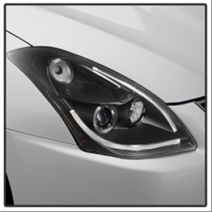 Nissan Altima Headlights - SPYDER - Projector, Light Tube DRL, LED Halo - Black - `10-`12