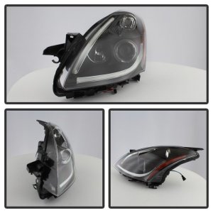 Nissan Altima Headlights - SPYDER - Projector, Light Tube DRL, LED Halo - Black - `10-`12