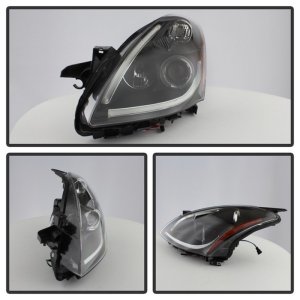 Nissan Altima Headlights - SPYDER - Projector, Light Tube DRL, LED Halo - Black - `10-`12