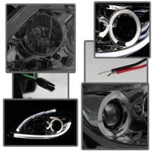Nissan Altima Headlights - SPYDER - Projector, Light Tube DRL, LED Halo - Smoke - `10-`12