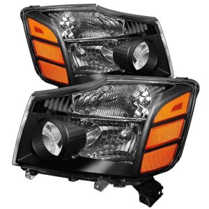 Nissan Titan Headlights - Front - SPYDER - xTune OEM Amber - Black - `04-`14 Nissan Titan Headlights - Front - SPYDER - xTune OEM Amber - Black - `04-`14