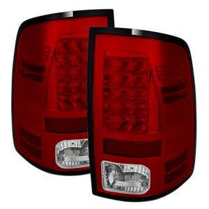 Dodge Ram 1500 Tail Lights - SPYDER - LED Model - Red Clear - `13-`14