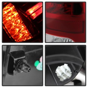 Dodge Ram 1500 Tail Lights - SPYDER - LED Model - Red Clear - `13-`14
