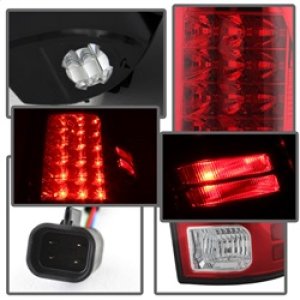 Dodge Ram 1500 Tail Lights - SPYDER - LED Model - Red Clear - `13-`14