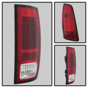 Dodge Ram 1500 Tail Lights - SPYDER - LED Model - Red Clear - `13-`14