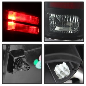 Dodge Ram 1500 LED Tail Lights - SPYDER - LED Model - Black Smoke - `13-`14