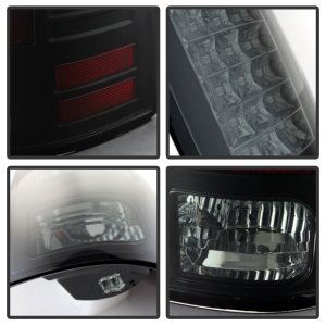 Dodge Ram 1500 LED Tail Lights - SPYDER - LED Model - Black Smoke - `13-`14