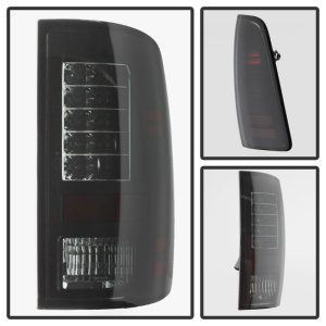 Dodge Ram 1500 LED Tail Lights - SPYDER - LED Model - Black Smoke - `13-`14