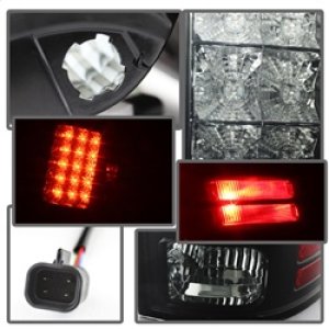 Dodge Ram 1500 LED Tail Lights - SPYDER - LED Model - Black Smoke - `13-`14