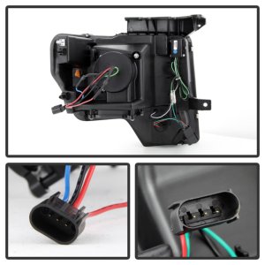 Ford F150 Headlights - SPYDER - Projector Light Bar DRL - Black - `09-`14