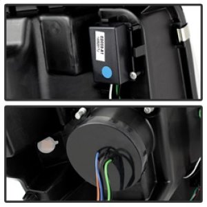 Ford F150 Headlights - SPYDER - Projector + Light Bar DRL - Black - `13-`14