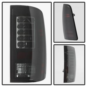 Dodge Ram 1500 Tail Lights - SPYDER - LED Tail Lights - Incandescent - Black Smoke - `09-`14