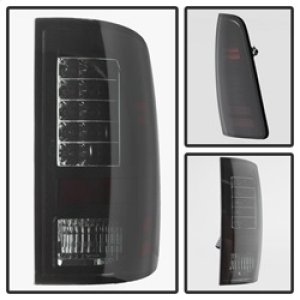Dodge Ram 1500 Tail Lights - SPYDER - LED Tail Lights - Incandescent - Black Smoke - `09-`14