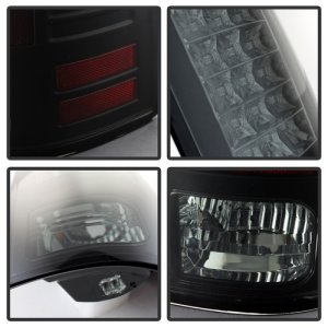 Dodge Ram 1500 Tail Lights - SPYDER - LED Tail Lights - Incandescent - Black Smoke - `09-`14