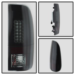 Ford F250 Super Duty LED Tail Lights - SPYDER - Black Smoke - `99-`07