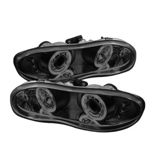 Chevrolet Camaro Headlights - SPYDER - Halo LED Projector - Black Smoke - `98-`02