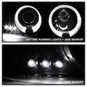 GMC Sierra 1500 Headlights - SPYDER - Halo LED Projector - Black Smoke - `99-`06
