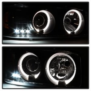 GMC Sierra 1500 Headlights - SPYDER - Halo LED Projector - Black Smoke - `99-`06