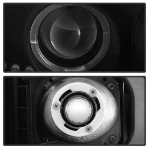 GMC Sierra 2500 Headlights - SPYDER - Halo LED Projector - Black Smoke - `99-`06