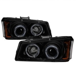 Chevrolet Silverado 1500 Headlights - SPYDER - Projector LED Halo - Black Smoke - `03-`06
