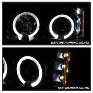Chevrolet Silverado 1500 Headlights - SPYDER - Projector LED Halo - Black Smoke - `03-`06