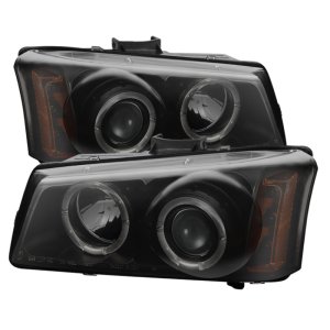 Chevrolet Silverado 1500 Headlights - SPYDER - Projector LED Halo - Black Smoke - `03-`06