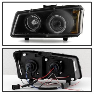 Chevrolet Silverado 2500 Headlights - SPYDER - Projector LED Halo - Black Smoke - `03-`06