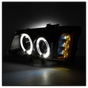 Chevrolet Silverado 2500 Headlights - SPYDER - Projector LED Halo - Black Smoke - `03-`06