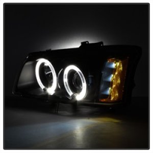 Chevrolet Silverado 2500 Headlights - SPYDER - Projector LED Halo - Black Smoke - `03-`06
