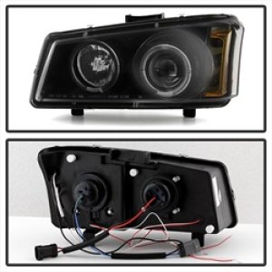 Chevrolet Silverado 3500 Headlights - SPYDER - Projector LED Halo - Black Smoke - `03-`06