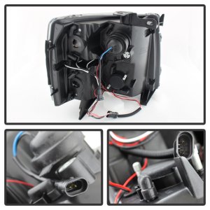 Chevrolet Silverado 2500 Headlights - SPYDER - Projector LED Halo - Black Smoke - `07-`13