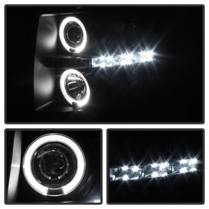 Chevrolet Silverado 2500 Headlights - SPYDER - Projector LED Halo - Black Smoke - `07-`13