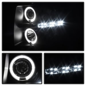 Chevrolet Silverado 2500 Headlights - SPYDER - Projector LED Halo - Black Smoke - `07-`13