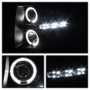 Chevrolet Silverado 2500 Headlights - SPYDER - Projector LED Halo - Black Smoke - `07-`13