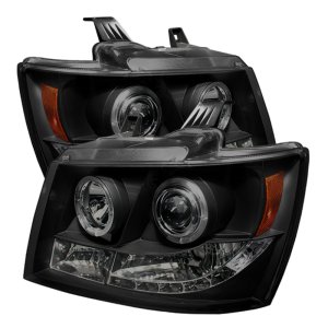 Chevrolet Suburban 1500 Headlights - SPYDER - LED Halo Projector - Black Smoke - `07-`14