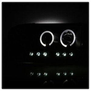 Dodge Ram 1500 Headlights - SPYDER - Projector LED Halo - Black Smoke - `02-`05