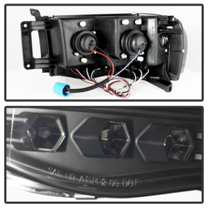 Dodge Ram 1500 Headlights - SPYDER - Projector LED Halo - Black Smoke - `02-`05