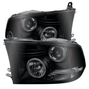 Dodge Ram 1500 Headlight Set - SPYDER - LED Halo - Black Smoke - `09-`14