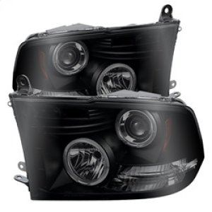 Dodge Ram 1500 Headlight Set - SPYDER - LED Halo - Black Smoke - `09-`14