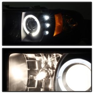 Dodge Ram 1500 Headlights - SPYDER - LED Halo Projector - Black Smoke - `94-`01