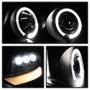 Ford F150 Headlights - SPYDER - Version 2 LED Halo - Black Smoke - `04-`08