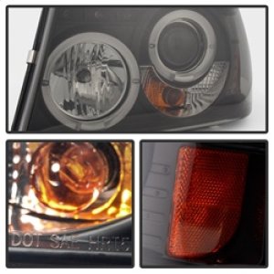 Ford Ranger Headlights - SPYDER - LED Halo Projector - Black Smoke - `01-`11