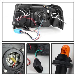 Ford Ranger Headlights - SPYDER - LED Halo Projector - Black Smoke - `01-`11