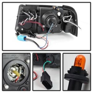 Ford Ranger Headlights - SPYDER - LED Halo Projector - Black Smoke - `01-`11