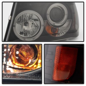 Ford Ranger Headlights - SPYDER - LED Halo Projector - Black Smoke - `01-`11